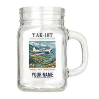 Thumbnail for Yakovlev Yak-18T - Poster + Name - Cocktail Glass (Mason Jar)