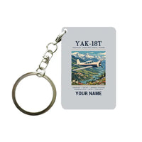 Thumbnail for Yakovlev Yak-18T - Poster + Name - Key Chain - Light Gray