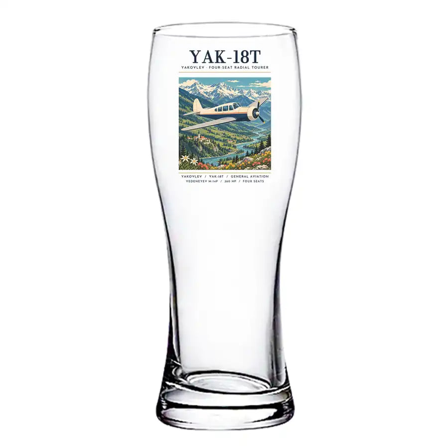 Yakovlev Yak-18T - Poster - Pilsner Beer Glass