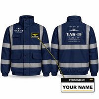 Thumbnail for Yakovlev Yak-18T Reflective Winter Jackets - Heritage + Name - Navy Blue