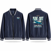 Thumbnail for Yakovlev Yak-18T Stylish Jackets - Baseball Collar - Cartoon - Navy Blue