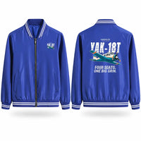 Thumbnail for Yakovlev Yak-18T Stylish Jackets - Baseball Collar - Cartoon - Royal Blue