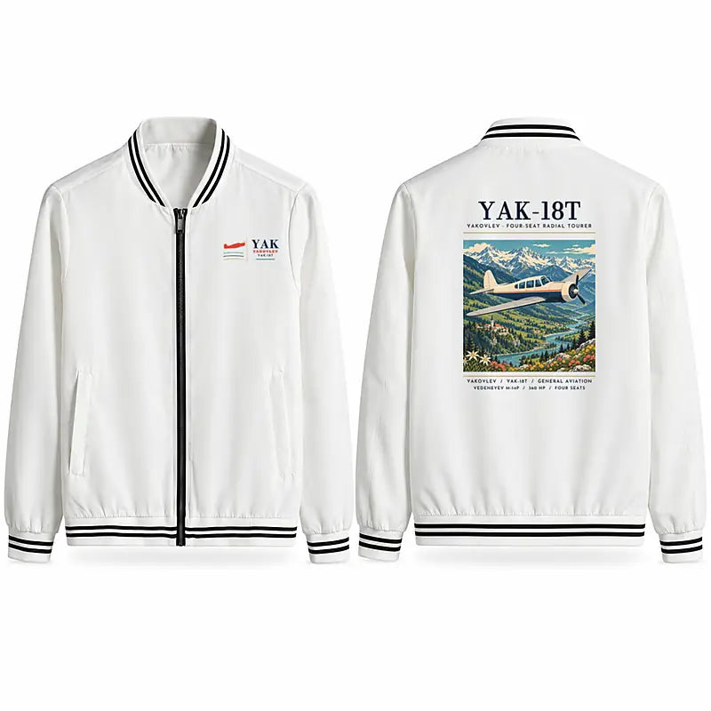 Yakovlev Yak-18T Stylish Jackets - Baseball Collar - Poster - White