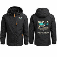 Thumbnail for Yakovlev Yak-18T Stylish Jackets - Hooded Windbreaker - Original - Black