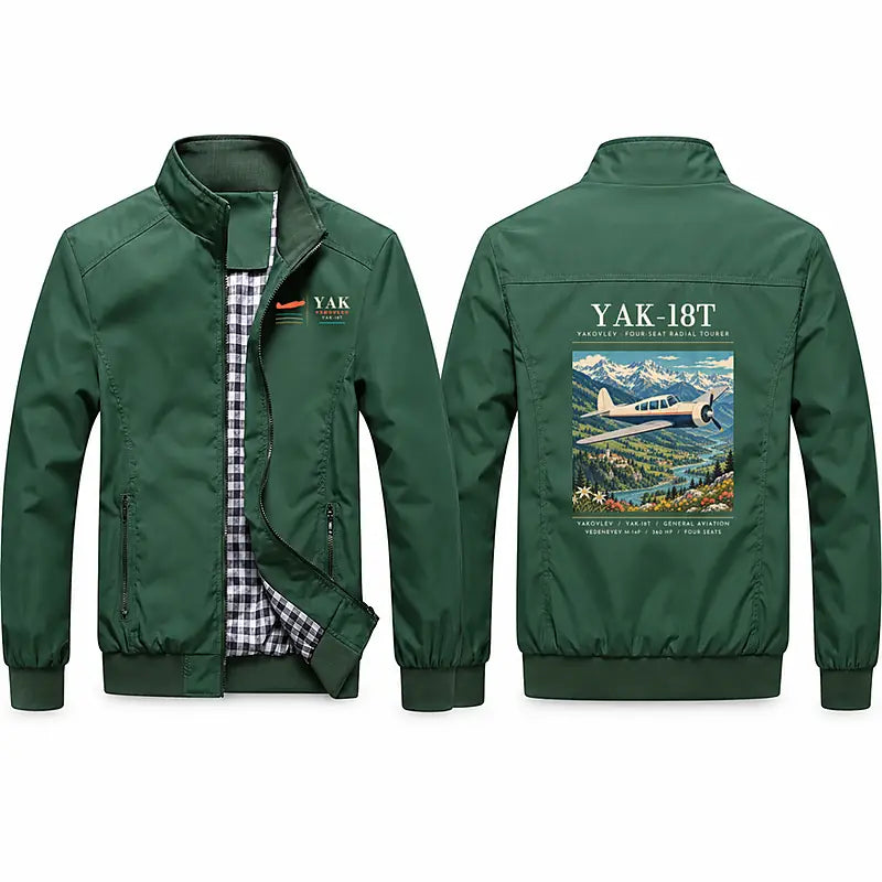 Yakovlev Yak-18T Stylish Jackets - Stand Collar - Poster - Green