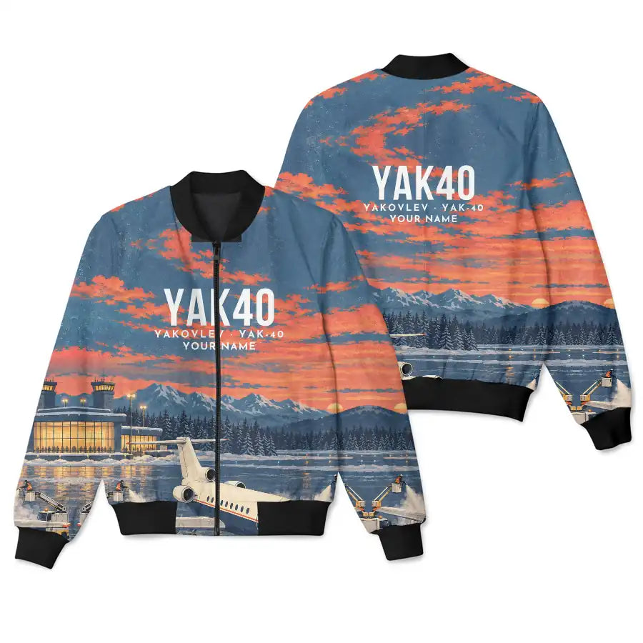 Yakovlev Yak-40 3D All-Over Print Clothing - Bomber Jacket - 3D + Name