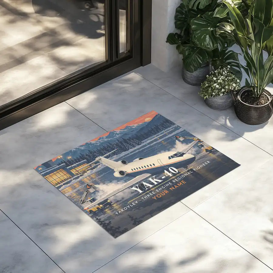Yakovlev Yak-40 - 3D + Name - Door Mat