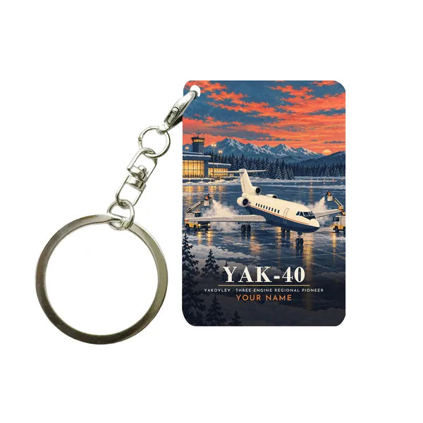 Yakovlev Yak-40 - 3D + Name - Key Chain - Full Print