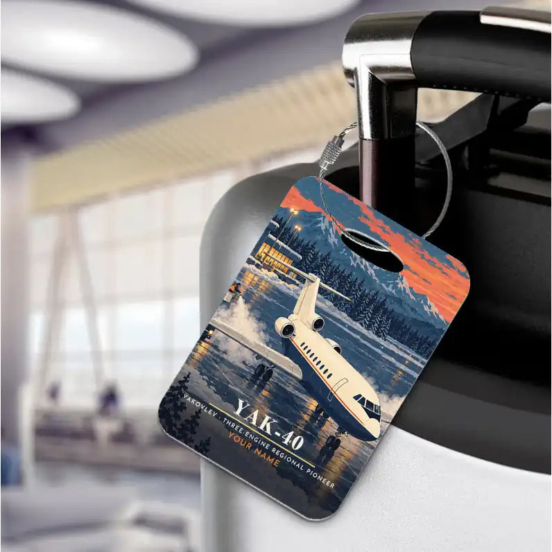 Yakovlev Yak-40 - 3D + Name - Luggage Tag - Full Print