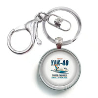 Thumbnail for Yakovlev Yak-40 - Cartoon - Circle Key Chain - White