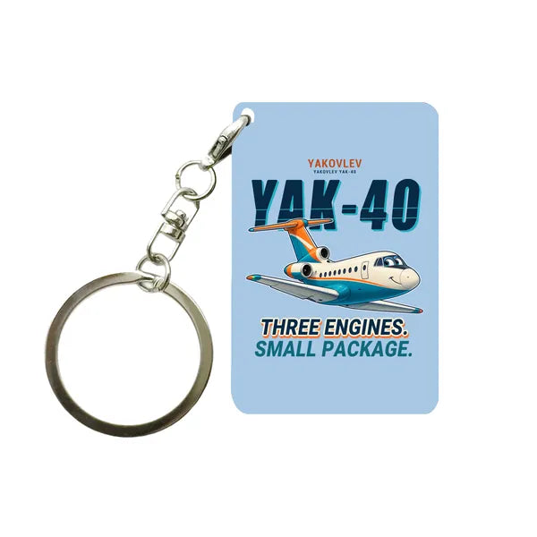 Yakovlev Yak-40 - Cartoon - Key Chain - Light Blue