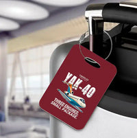 Thumbnail for Yakovlev Yak-40 - Cartoon - Luggage Tag - Dark Red