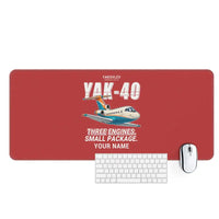 Thumbnail for Yakovlev Yak-40 - Cartoon + Name - Desk Mat - Red