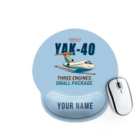 Thumbnail for Yakovlev Yak-40 - Cartoon + Name - Ergonomic Mouse Pad - Light Blue