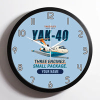 Thumbnail for Yakovlev Yak-40 - Cartoon + Name - Framed - Light Blue