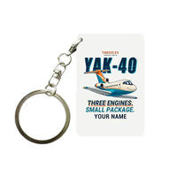 Thumbnail for Yakovlev Yak-40 - Cartoon + Name - Key Chain - White
