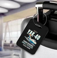 Thumbnail for Yakovlev Yak-40 - Cartoon + Name - Luggage Tag - Black