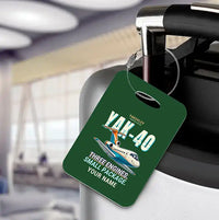 Thumbnail for Yakovlev Yak-40 - Cartoon + Name - Luggage Tag - Dark Green