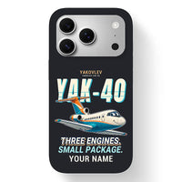 Thumbnail for Yakovlev Yak-40 - Cartoon + Name - MagSafe iPhone 17 Pro - Black