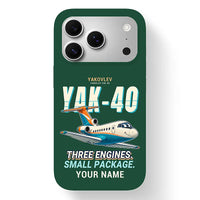 Thumbnail for Yakovlev Yak-40 - Cartoon + Name - MagSafe iPhone 17 Pro - Dark Green
