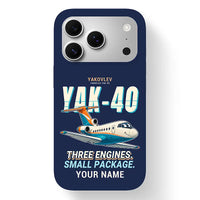 Thumbnail for Yakovlev Yak-40 - Cartoon + Name - MagSafe iPhone 17 Pro - Navy Blue