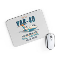 Thumbnail for Yakovlev Yak-40 - Cartoon + Name - Mouse Pad - Light Gray