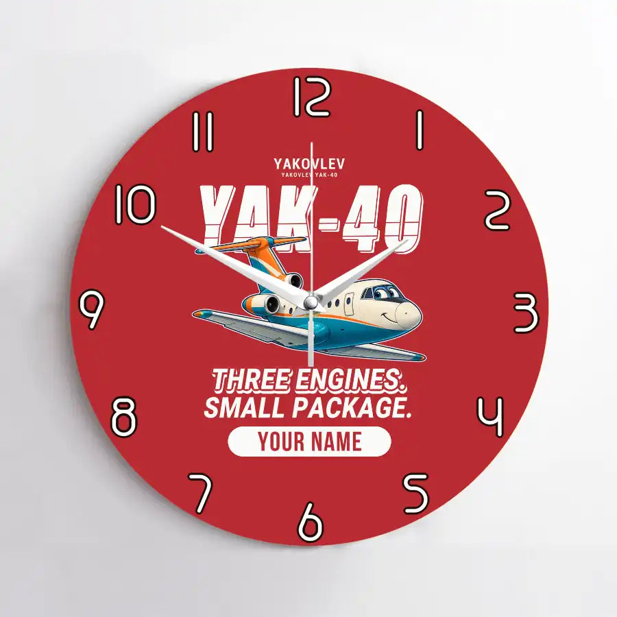 Yakovlev Yak-40 - Cartoon + Name - No Frame - Red