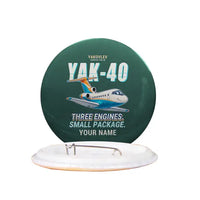Thumbnail for Yakovlev Yak-40 - Cartoon + Name - Pin - Dark Green