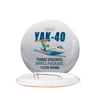 Thumbnail for Yakovlev Yak-40 - Cartoon + Name - Pin - Light Gray