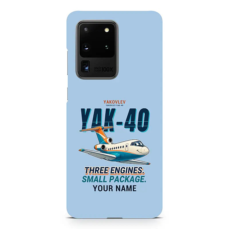 Yakovlev Yak-40 - Cartoon + Name - Samsung Case - Light Blue