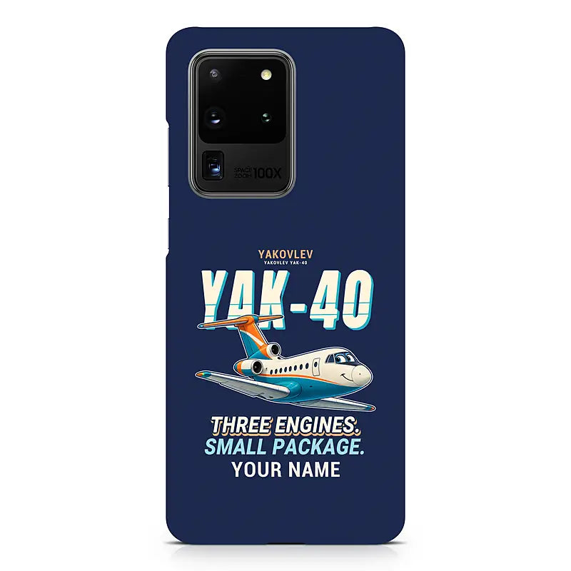 Yakovlev Yak-40 - Cartoon + Name - Samsung Case - Navy Blue