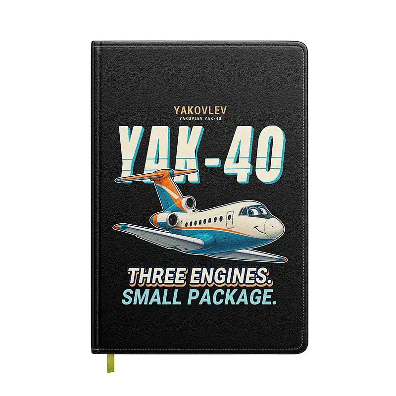 Yakovlev Yak-40 - Cartoon - Notebook - Black