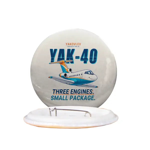 Yakovlev Yak-40 - Cartoon - Pin - Beige