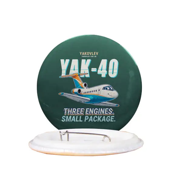 Yakovlev Yak-40 - Cartoon - Pin - Dark Green
