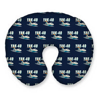 Thumbnail for Yakovlev Yak-40 - Cartoon Seamless - Travel Pillow - Navy