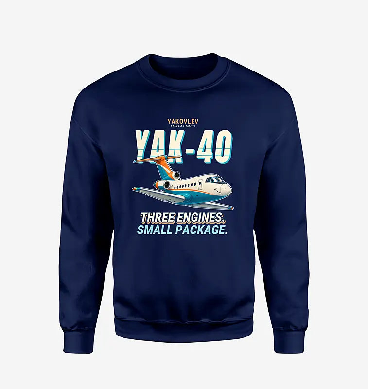 Yakovlev Yak-40 - Cartoon - Sweatshirt - Navy Blue