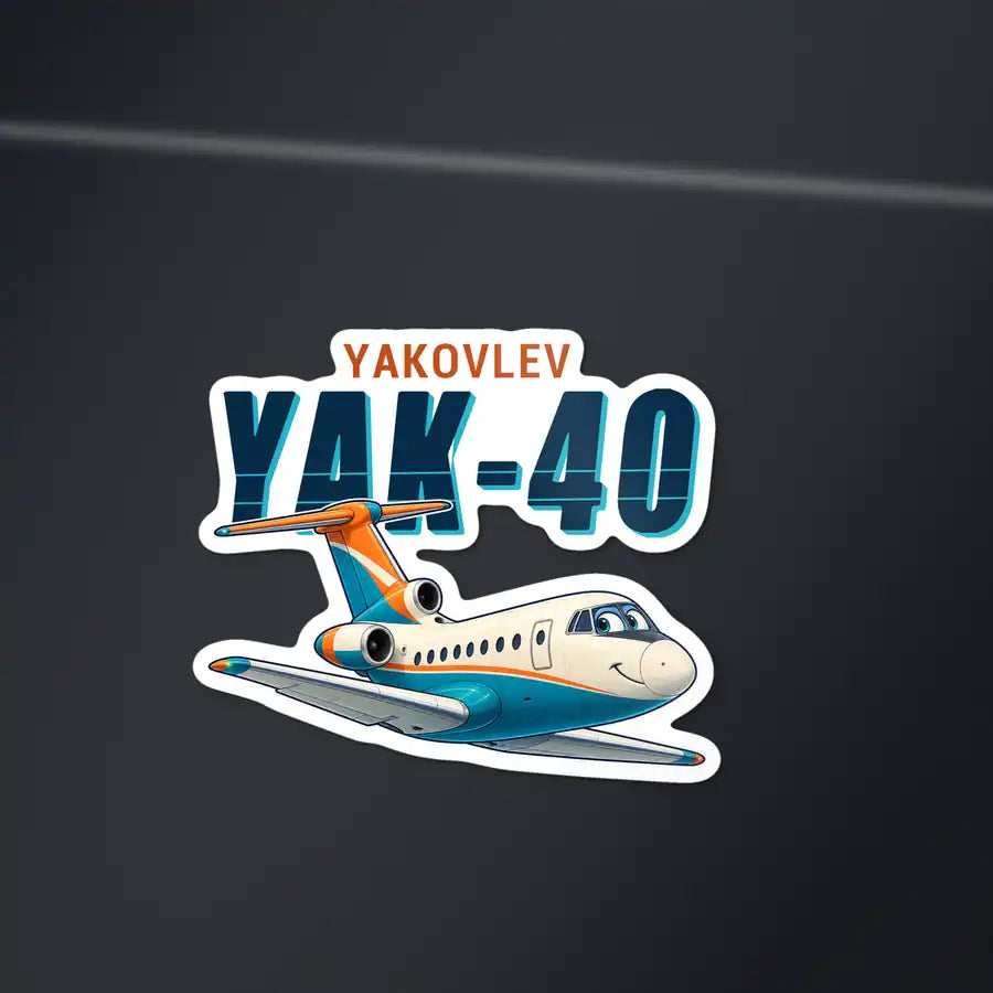 Yakovlev Yak-40 - Cartoon Die-Cut - Die-Cut - Dark Car