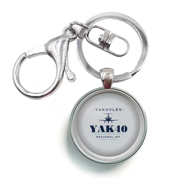 Yakovlev Yak-40 - Heritage - Circle Key Chain - Light Gray