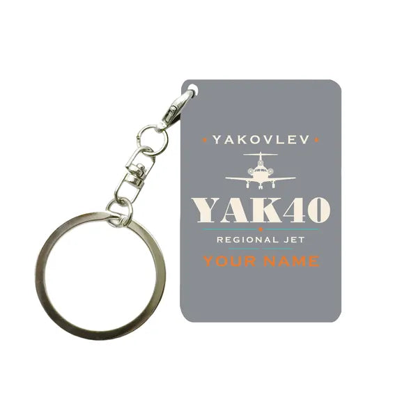 Yakovlev Yak-40 - Heritage + Name - Key Chain - Gray