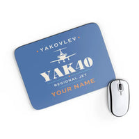 Thumbnail for Yakovlev Yak-40 - Heritage + Name - Mouse Pad - Blue
