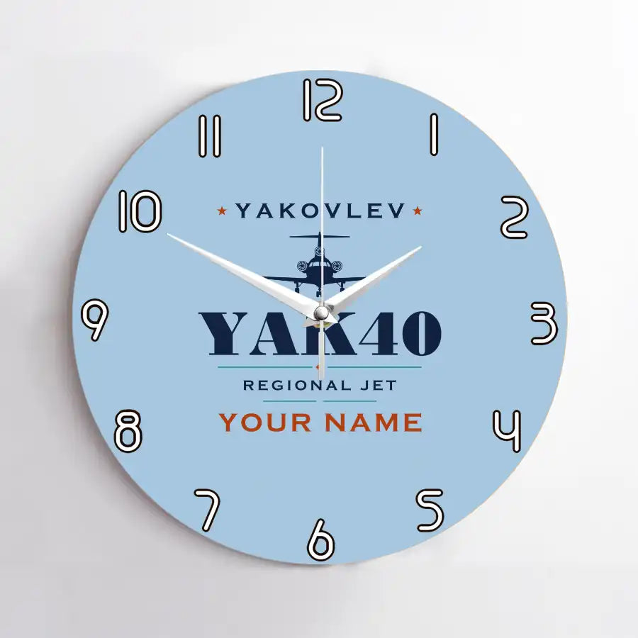 Yakovlev Yak-40 - Heritage + Name - No Frame - Light Blue