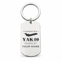 Thumbnail for Yakovlev Yak-40 - Key Chain - Heritage + Name - Silver