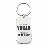 Thumbnail for Yakovlev Yak-40 - Key Chain - Tag + Name - Silver