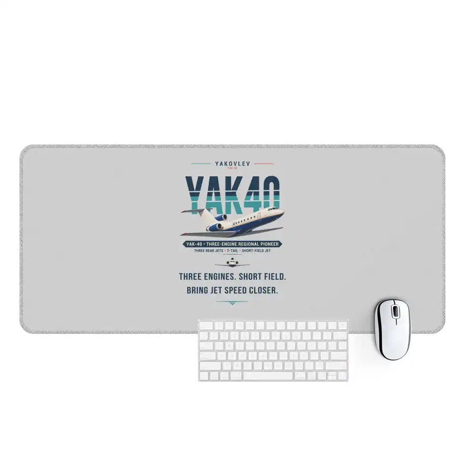 Yakovlev Yak-40 - Original - Desk Mat - Light Gray