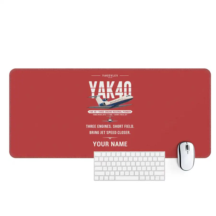 Yakovlev Yak-40 - Original + Name - Desk Mat - Red