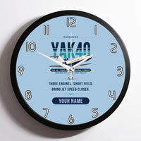 Thumbnail for Yakovlev Yak-40 - Original + Name - Framed - Light Blue
