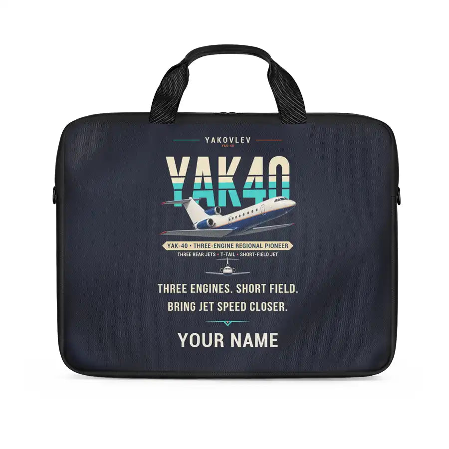 Yakovlev Yak-40 - Original + Name - Laptop Bag
