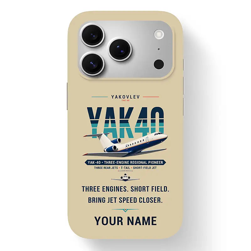 Yakovlev Yak-40 - Original + Name - MagSafe iPhone 17 Pro - Beige