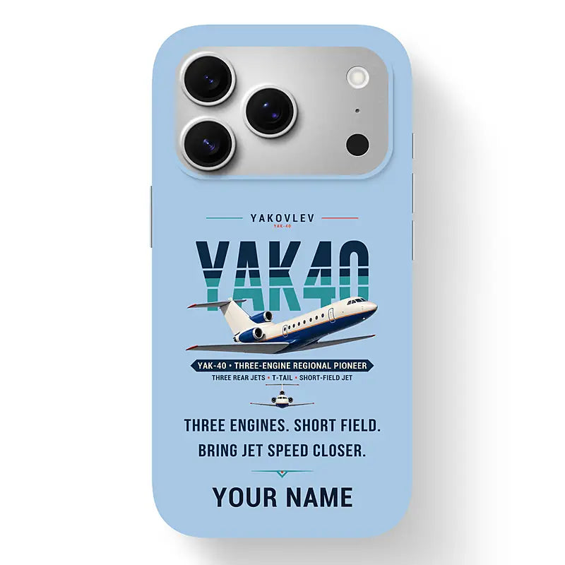 Yakovlev Yak-40 - Original + Name - MagSafe iPhone 17 Pro - Light Blue