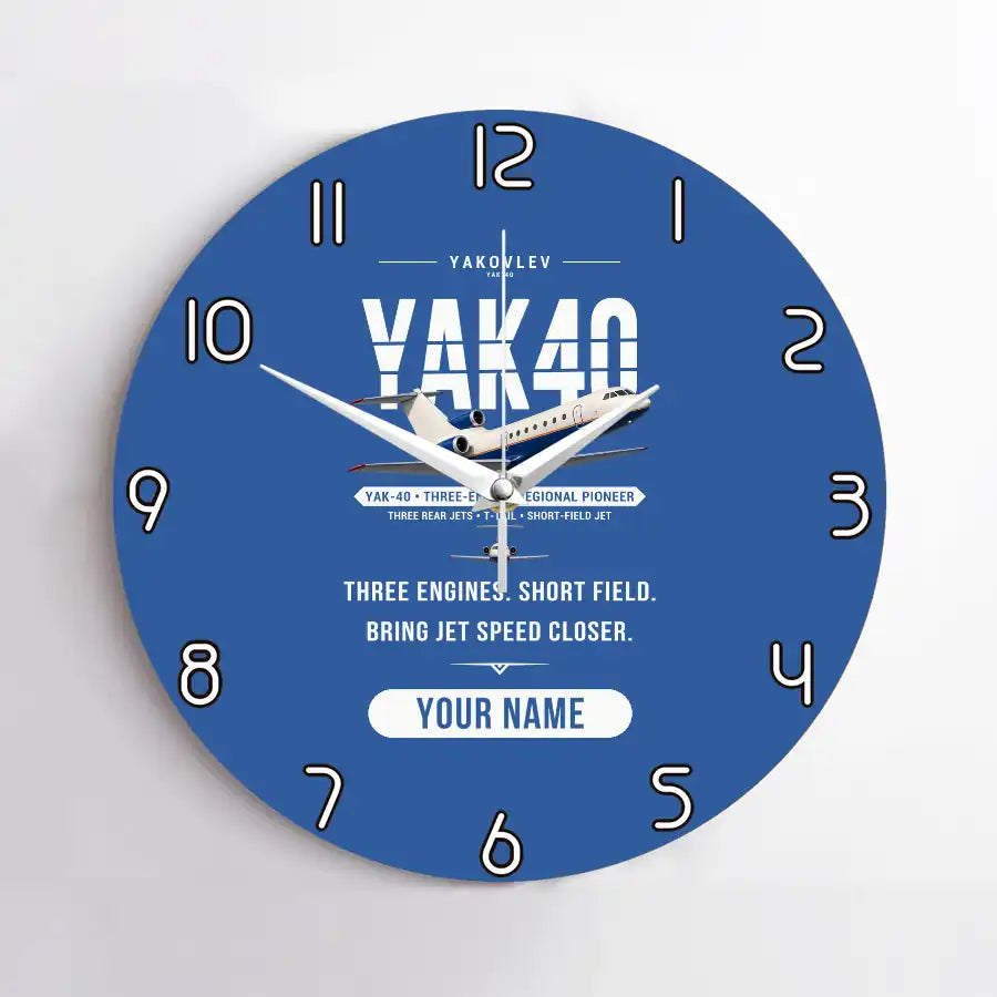 Yakovlev Yak-40 - Original + Name - No Frame - Blue